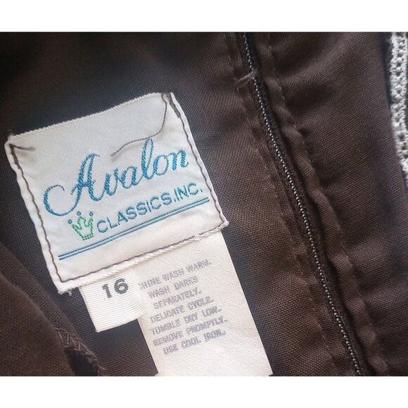 Vtg Avalon Classics Inc Women's Maxi Dress Sz 16 Embroidered 70s Gunne Sax Style - Picture 7 of 11